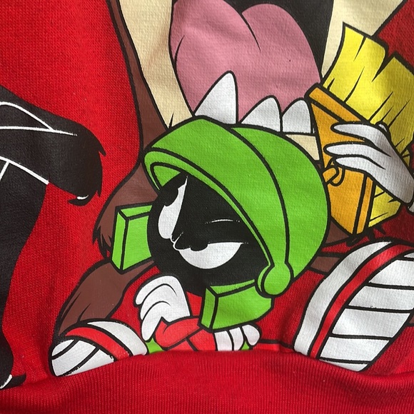 Looney Tunes red sweatshirt with Sylvester, Buggs, Taz and friends in size Large - Picture 10 of 10